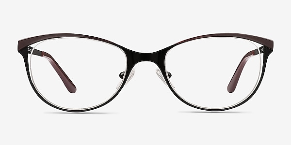 Deco Black Red Metal Eyeglass Frames