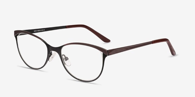 Deco Black Red MetalEyeglass Frames from EyeBuyDirect, Angle View