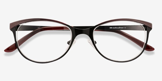 Deco Black Red MetalEyeglass Frames from EyeBuyDirect, Closed View