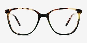 Aroma Tortoise Green Acétate Montures de lunettes de vue d'EyeBuyDirect, Vue de Face