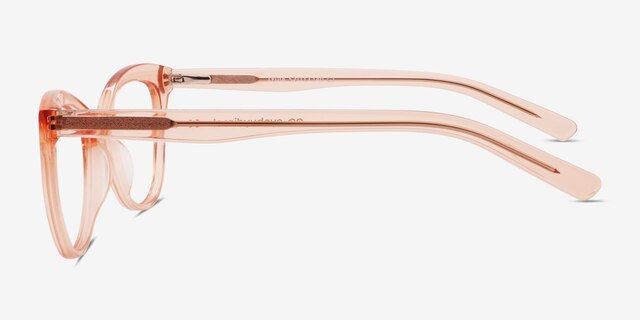 Lydia Coral AcétateMontures de lunettes de vue d'EyeBuyDirect, Vue de Côté