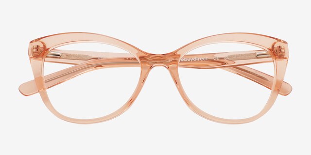 Lydia Coral AcétateMontures de lunettes de vue d'EyeBuyDirect, Vue Rapprochée