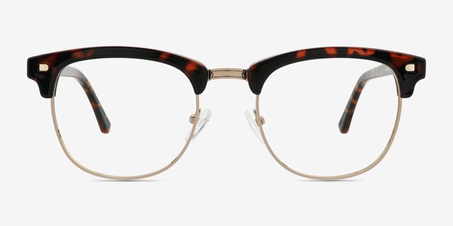 Tate Tortoise Gold PlasticEyeglass Frames from EyeBuyDirect, Front View
