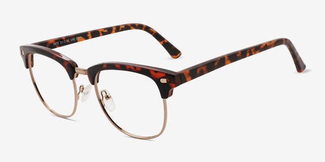 Tate Tortoise Gold PlasticEyeglass Frames from EyeBuyDirect, Angle View