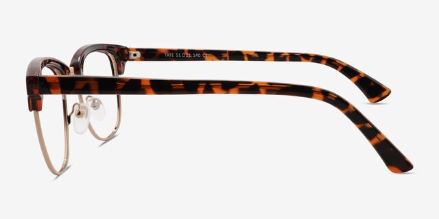 Tate Tortoise Gold PlasticEyeglass Frames from EyeBuyDirect, Side View