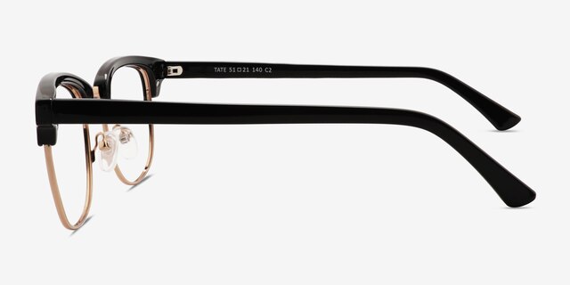 Tate Black Gold PlastiqueMontures de lunettes de vue d'EyeBuyDirect, Vue de Côté