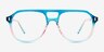 Make Change Blue Pink PlasticEyeglass Frames from EyeBuyDirect, Front View