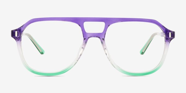 Make Change Purple Green Plastique Montures de lunettes de vue