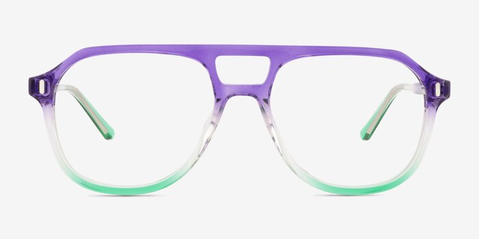 Make Change Purple Green Plastique Montures de lunettes de vue d'EyeBuyDirect