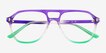 Make Change Purple Green PlasticEyeglass Frames from EyeBuyDirect, Closed View