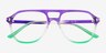 Make Change Purple Green PlastiqueMontures de lunettes de vue d'EyeBuyDirect, Vue Rapprochée