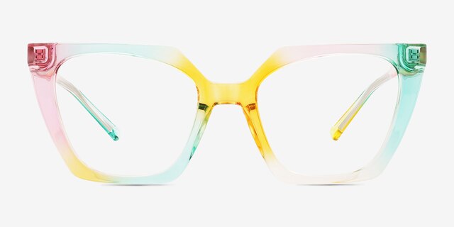 Stand Proud Rainbow Orange PlastiqueMontures de lunettes de vue d'EyeBuyDirect, Vue de Face