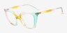 Stand Proud Rainbow Orange PlastiqueMontures de lunettes de vue d'EyeBuyDirect, Vue d'Angle