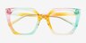Stand Proud Rainbow Orange PlastiqueMontures de lunettes de vue d'EyeBuyDirect, Vue Rapprochée