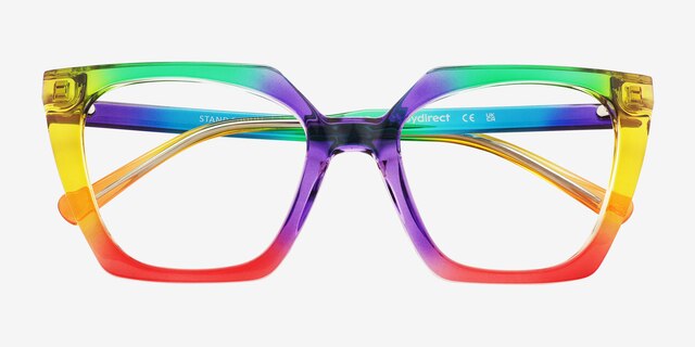 Stand Proud Rainbow Purple PlastiqueMontures de lunettes de vue d'EyeBuyDirect, Vue Rapprochée