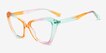 Rise Up Rainbow Orange PlasticEyeglass Frames from EyeBuyDirect, Angle View