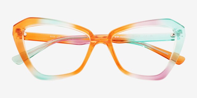 Rise Up Rainbow Orange PlasticEyeglass Frames from EyeBuyDirect, Closed View