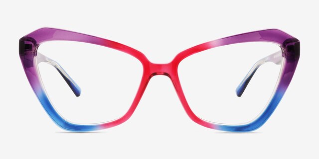 Rise Up Rainbow Purple PlasticEyeglass Frames from EyeBuyDirect, Front View