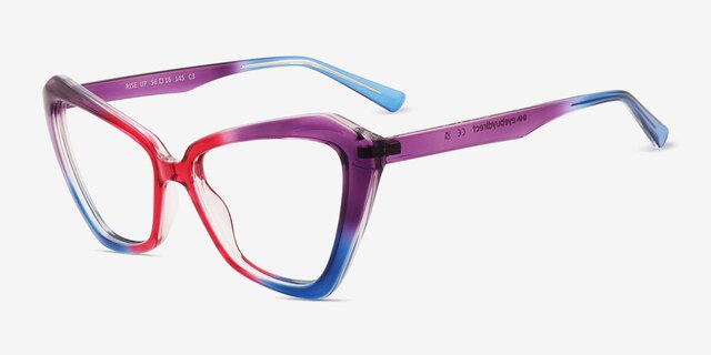 Rise Up Rainbow Purple PlasticEyeglass Frames from EyeBuyDirect, Angle View