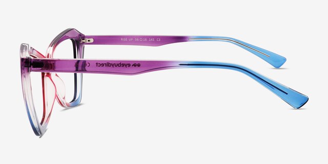 Rise Up Rainbow Purple PlasticEyeglass Frames from EyeBuyDirect, Side View