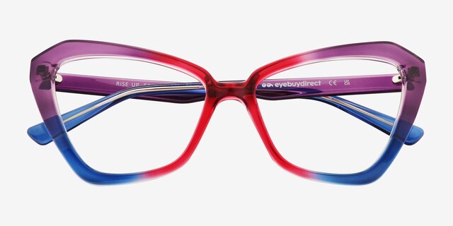 Rise Up Rainbow Purple PlasticEyeglass Frames from EyeBuyDirect, Closed View