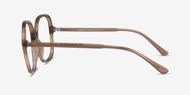 Winefred Brown PlasticEyeglass Frames from EyeBuyDirect, Side View
