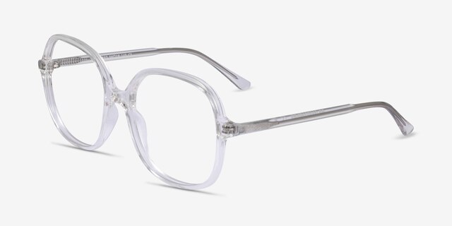 Winefred Transparent PlastiqueMontures de lunettes de vue d'EyeBuyDirect, Vue d'Angle