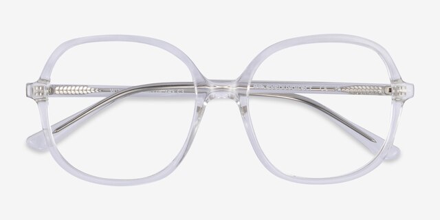 Winefred Transparent PlastiqueMontures de lunettes de vue d'EyeBuyDirect, Vue Rapprochée