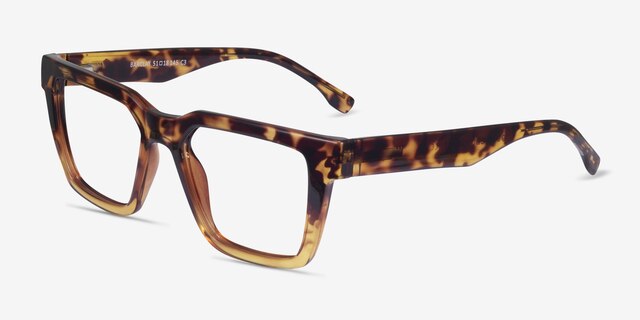 Barclay Tortoise Yellow PlastiqueMontures de lunettes de vue d'EyeBuyDirect, Vue d'Angle