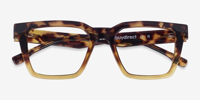 Barclay Tortoise Yellow PlastiqueMontures de lunettes de vue d'EyeBuyDirect, Vue Rapprochée