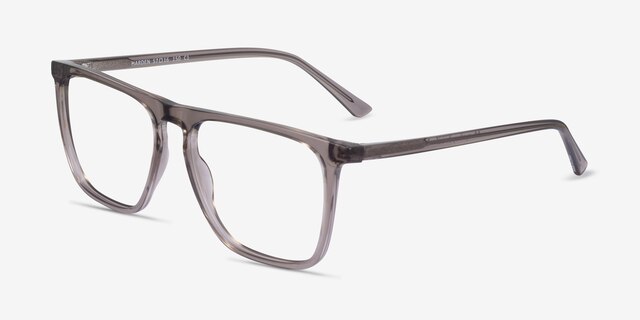Harden Gray PlasticEyeglass Frames from EyeBuyDirect, Angle View