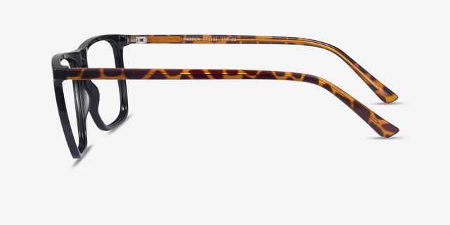 Harden Noir PlastiqueMontures de lunettes de vue d'EyeBuyDirect, Vue de Côté