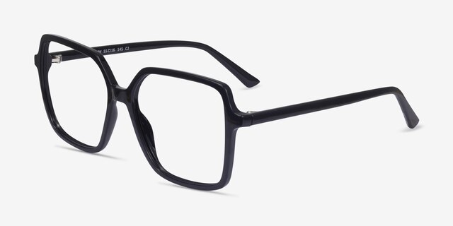 Vardy Noir PlastiqueMontures de lunettes de vue d'EyeBuyDirect, Vue d'Angle
