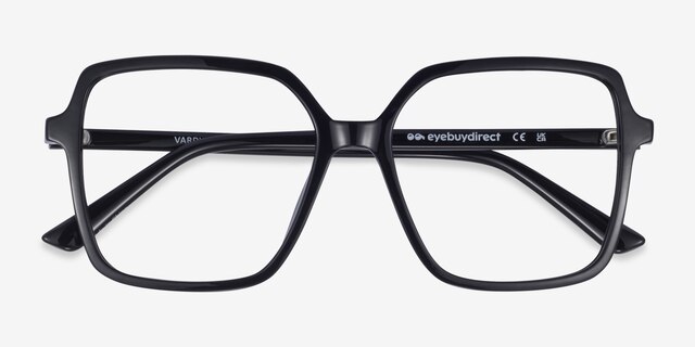 Vardy Noir PlastiqueMontures de lunettes de vue d'EyeBuyDirect, Vue Rapprochée