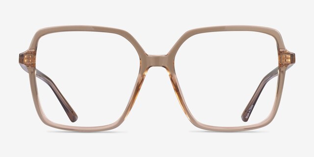 Vardy Brown PlasticEyeglass Frames from EyeBuyDirect, Front View