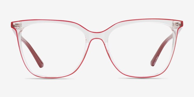 Farina Red Clear PlasticEyeglass Frames from EyeBuyDirect, Front View