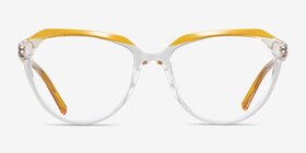 Graeme Clear Yellow Plastique Montures de lunettes de vue d'EyeBuyDirect, Vue de Face