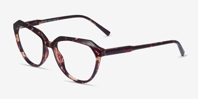 Graeme Fleuries PlastiqueMontures de lunettes de vue d'EyeBuyDirect, Vue d'Angle