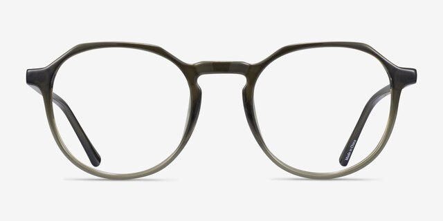 Schaye Green PlasticEyeglass Frames from EyeBuyDirect, Front View