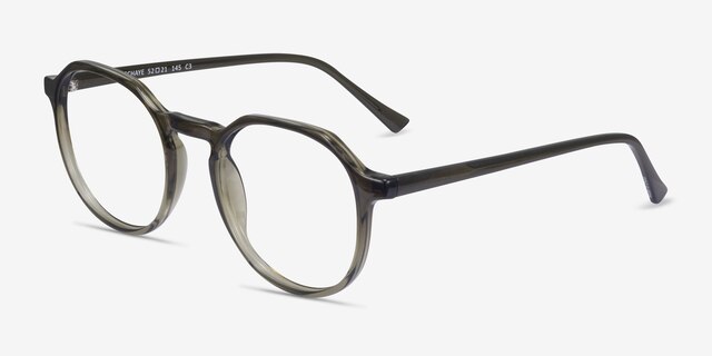 Schaye Green PlasticEyeglass Frames from EyeBuyDirect, Angle View