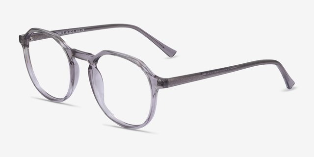 Schaye Gris PlastiqueMontures de lunettes de vue d'EyeBuyDirect, Vue d'Angle