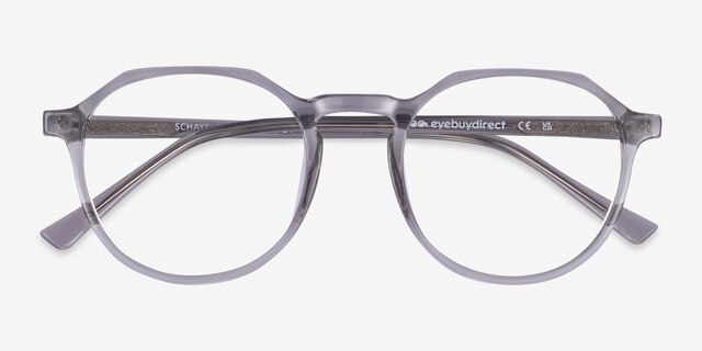 Schaye Gris PlastiqueMontures de lunettes de vue d'EyeBuyDirect, Vue Rapprochée