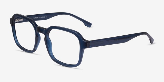 Hardie Bleu marine PlastiqueMontures de lunettes de vue d'EyeBuyDirect, Vue d'Angle
