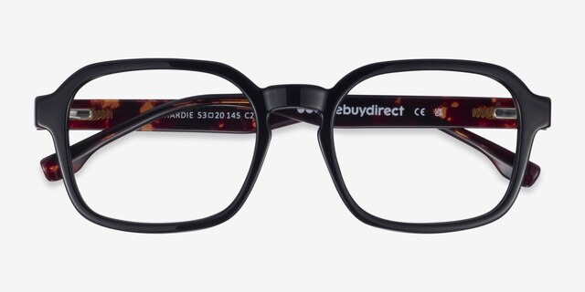 Hardie Noir PlastiqueMontures de lunettes de vue d'EyeBuyDirect, Vue Rapprochée
