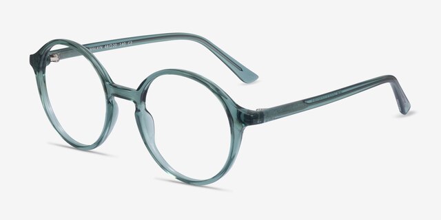 Malkin Vert PlastiqueMontures de lunettes de vue d'EyeBuyDirect, Vue d'Angle