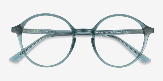 Malkin Vert PlastiqueMontures de lunettes de vue d'EyeBuyDirect, Vue Rapprochée