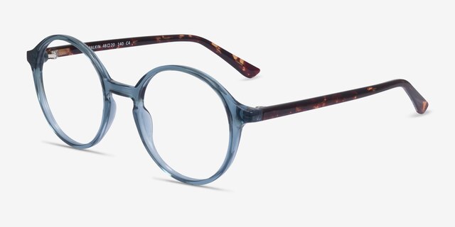 Malkin Bleu PlastiqueMontures de lunettes de vue d'EyeBuyDirect, Vue d'Angle
