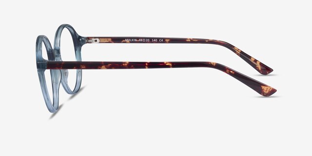 Malkin Bleu PlastiqueMontures de lunettes de vue d'EyeBuyDirect, Vue de Côté