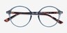 Malkin Bleu PlastiqueMontures de lunettes de vue d'EyeBuyDirect, Vue Rapprochée