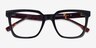 Fletcher Noir PlastiqueMontures de lunettes de vue d'EyeBuyDirect, Vue Rapprochée